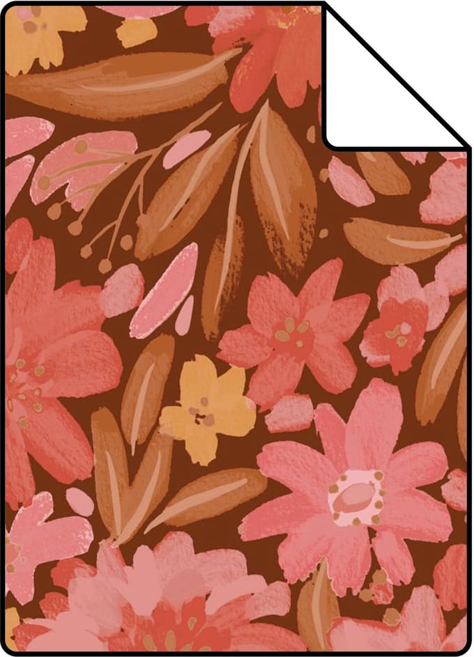 Proefstaal ESTAhome behang bloemen roze - 26.5 x 21 cm - 132198-S