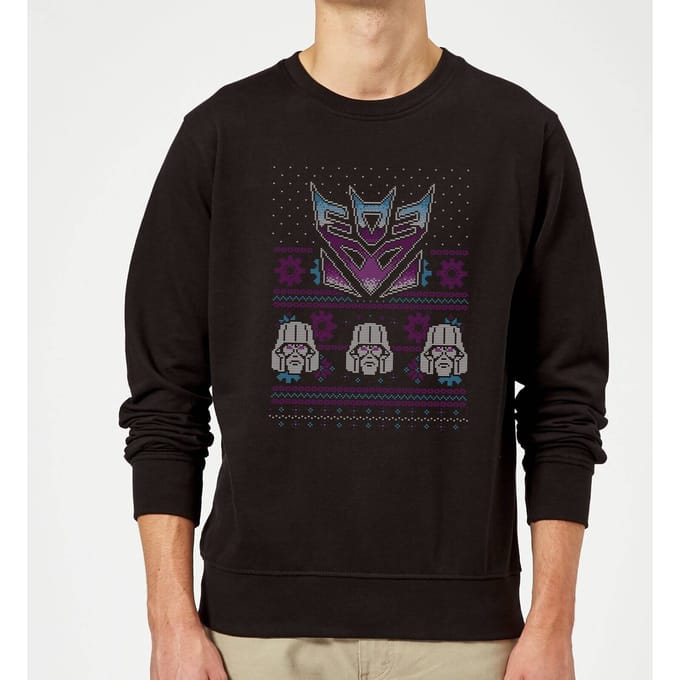 Decepticons Classic Ugly Knit Christmas Jumper - Black - S