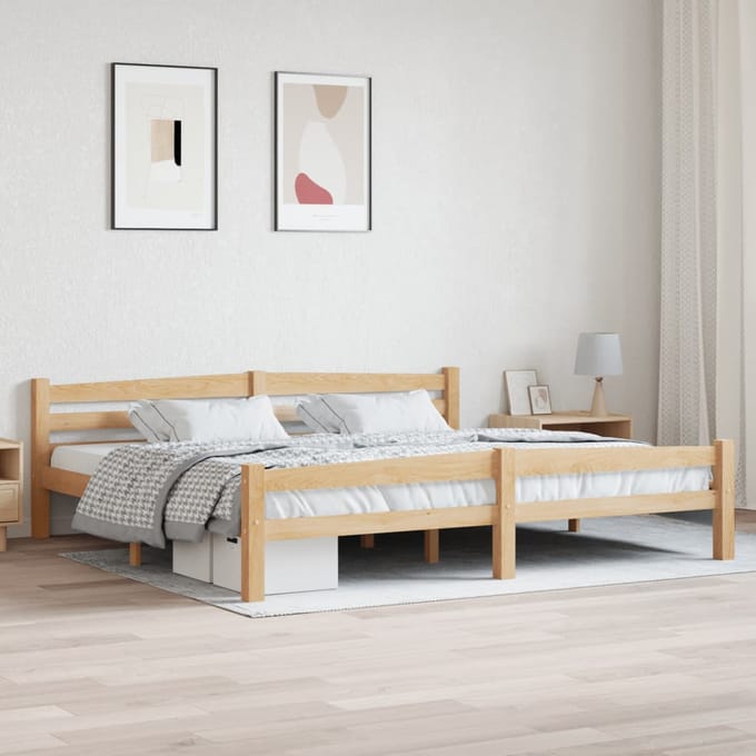 vidaXL - Bedframe - massief - grenenhout - 200x200 - cm