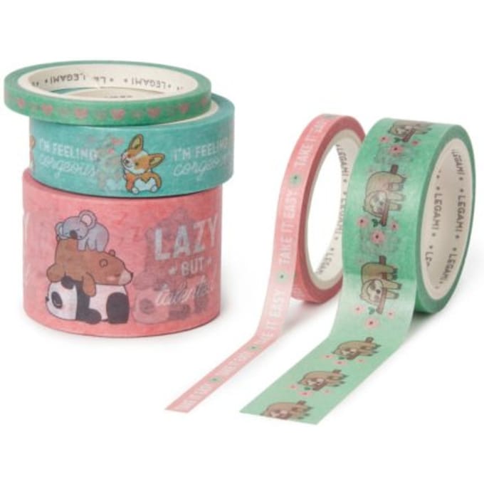 Legami cute animals washi tape a 5 stuks