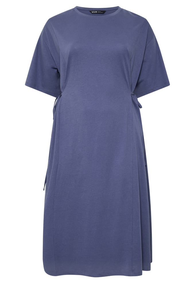Yours Blauwe Midijurk Met Strik Aan De Voorkant Size 42