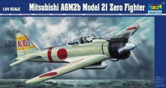 Trumpeter - 1/24 Mitsubishi A6m2b Model 21 Zero Fighter - Trp02405 - modelbouwsets, hobbybouwspeelgoed voor kinderen, modelverf en accessoires