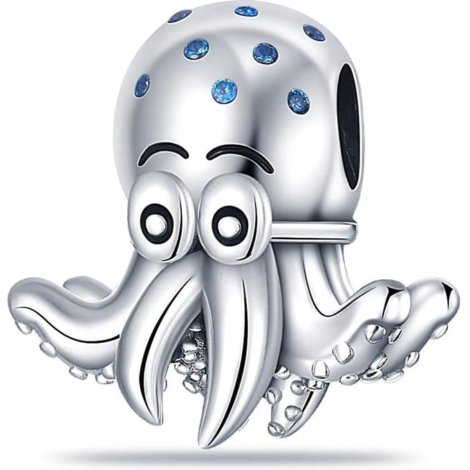 Authentieke Originele Bedelcomponenten Koperen Metaal Octopus Bedelcomponenten Compatibel Met Bedelcomponenten Plata Armbanden Ontworpen white