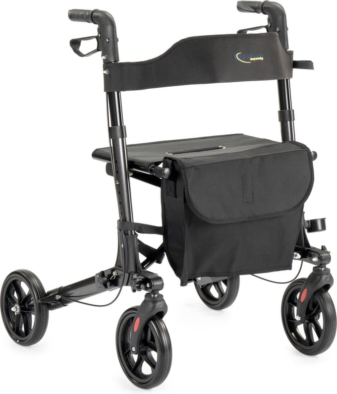 MultiMotion City Lichtgewicht rollator - Antraciet - Compact Opvouwbaar - PU banden