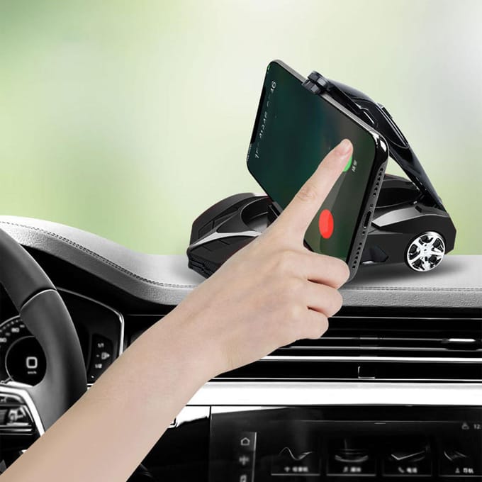 Automodel Telefoonhouder Coole Sportieve Vorm Antislip 360 graden Draaibaar Middenconsole Telefoonhouder zwart