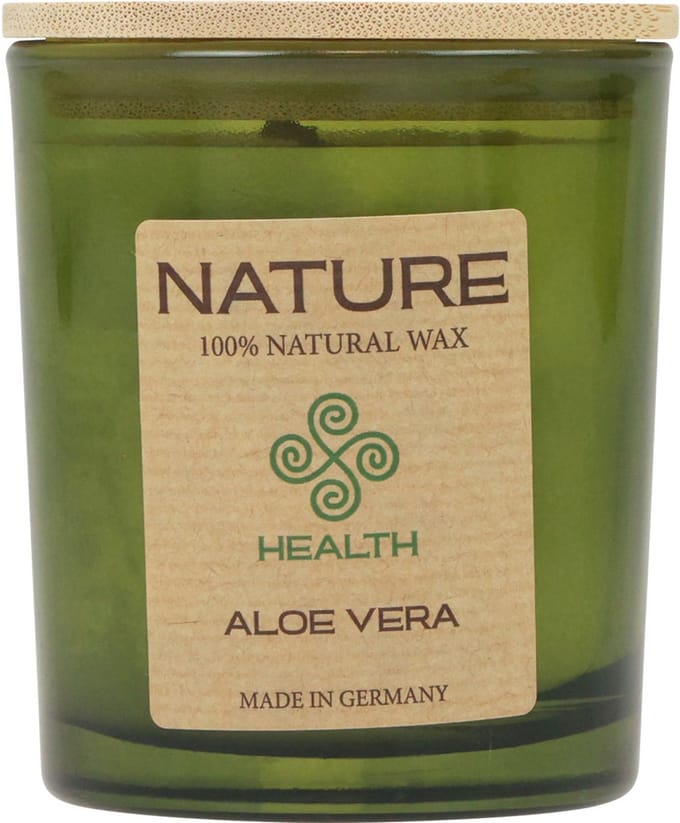 Geurkaars in een glazen natuurlijke waskaars Aloë Vera 85×70mm