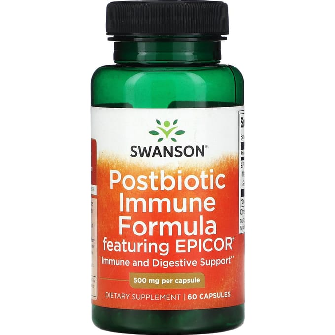 Postbiotische Immuunformule met Epicor, 500 mg, 60 Capsules