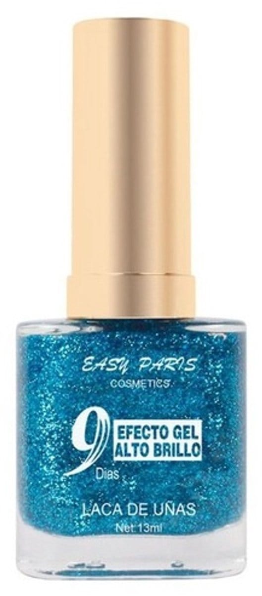 Easy Paris - Nagellak - Transparant met blauwe glitters - 1 flesje met 13 ml inhoud - Nummer 059