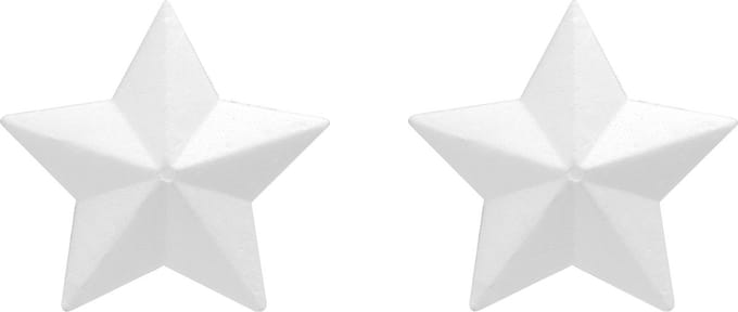 Glorex hobby Piepschuim knutselen vormen/figuren - Set van 2x stuks - kerst ster - 25 cm - wit