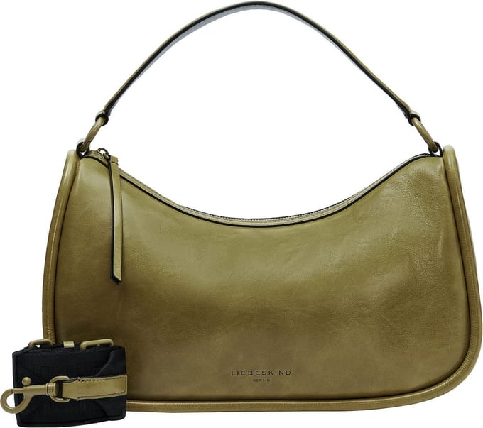 LIEBESKIND BERLIN Leren Schoudertas Fab 2 Crinkled Hobo Princess Green Kaki