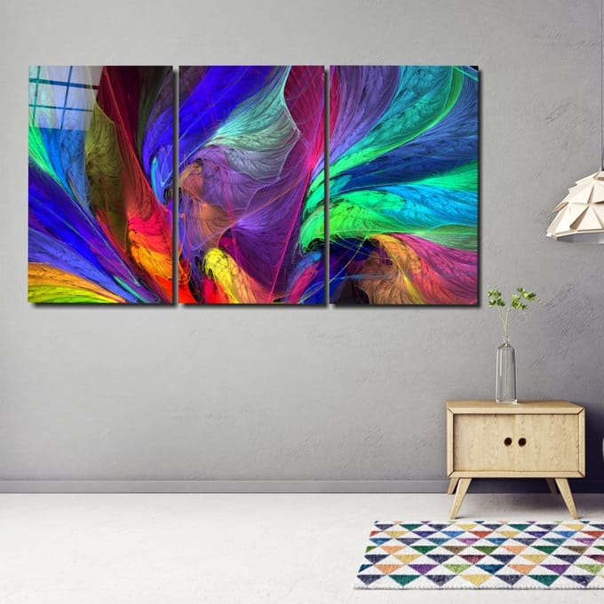 Dans van kleuren Mega glas schilderij