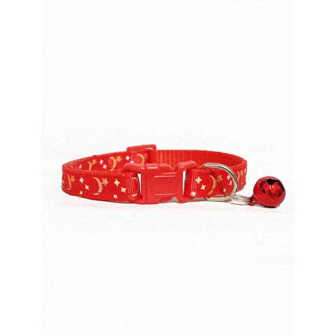 1 pièce Collier pour chat et chien étoile lune avec boucle réfléchissante one-size