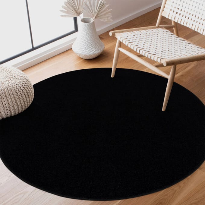 Muratap Uni rond effen laagpolig vloerkleed modern 200 cm rond