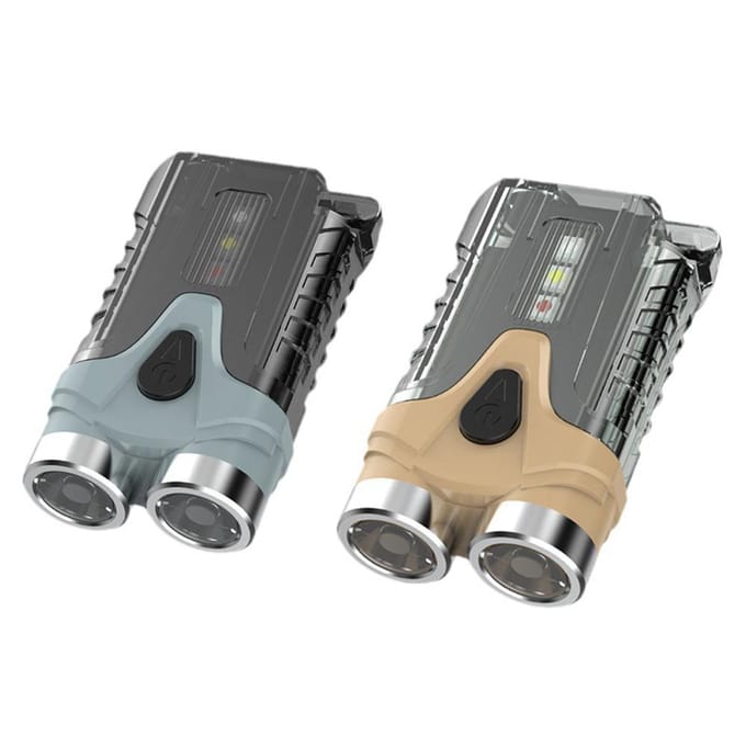 Compact formaat Dual-Light zaklamp USB oplaadbaar Hoge helderheid sleutelhanger licht draagbaar buiten groen