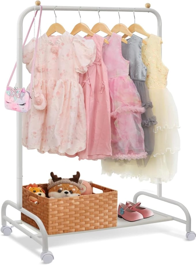 Kledingrek Op Wieltjes - Dressboy - Kledingstang