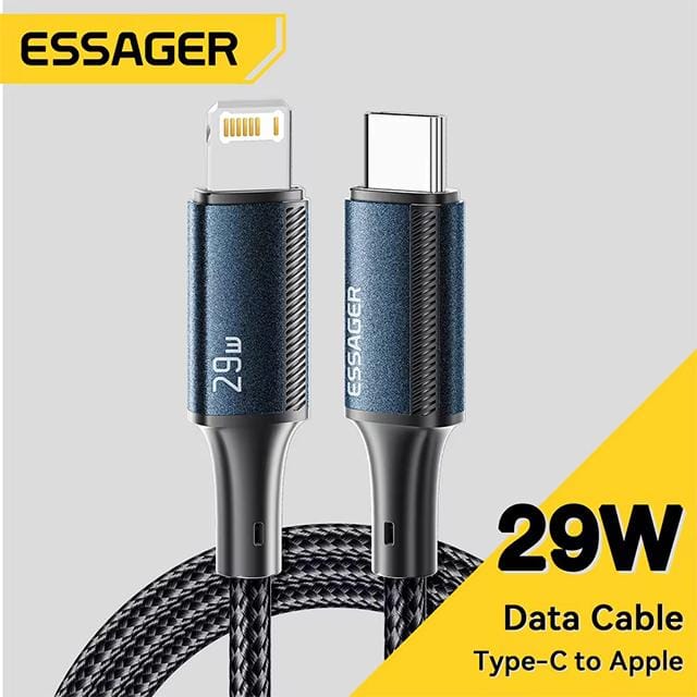 Essager USB-C kabel voor iPhone 14 13 12 11 Pro Max Xs Plus 29W snellaadkabel type C naar Lightning kabel voor iPad Macbook