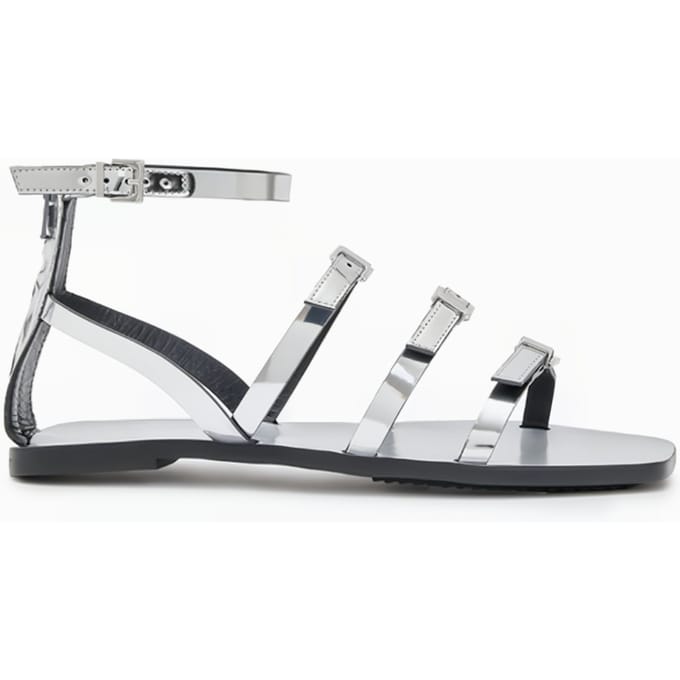 AllSaints Lore Sandal Mirror Silver Taglia: 36 | Infradito Outlet | Donna | Grigio