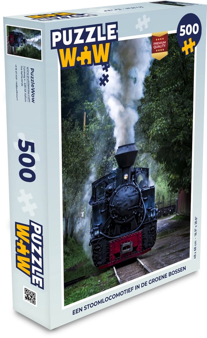 Puzzel Een stoomlocomotief in de groene bossen - Legpuzzel - Puzzel 500 stukjes