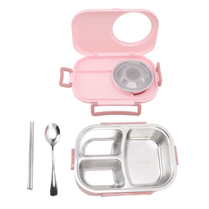 Boîte à déjeuner Bento 1450ml Compartiment en acier inoxydable Boîte à bento thermique Contenants Bento double couche L(for 6.5-9kg) rose