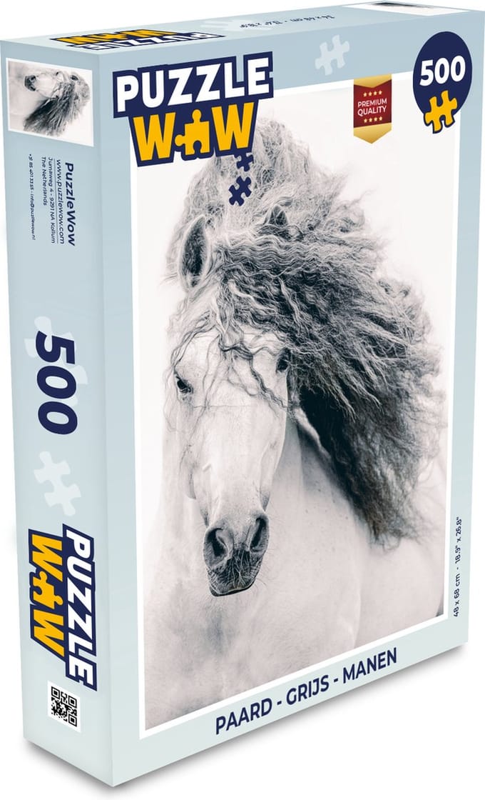 Puzzel Paard - Grijs - Manen - Legpuzzel - Puzzel 500 stukjes