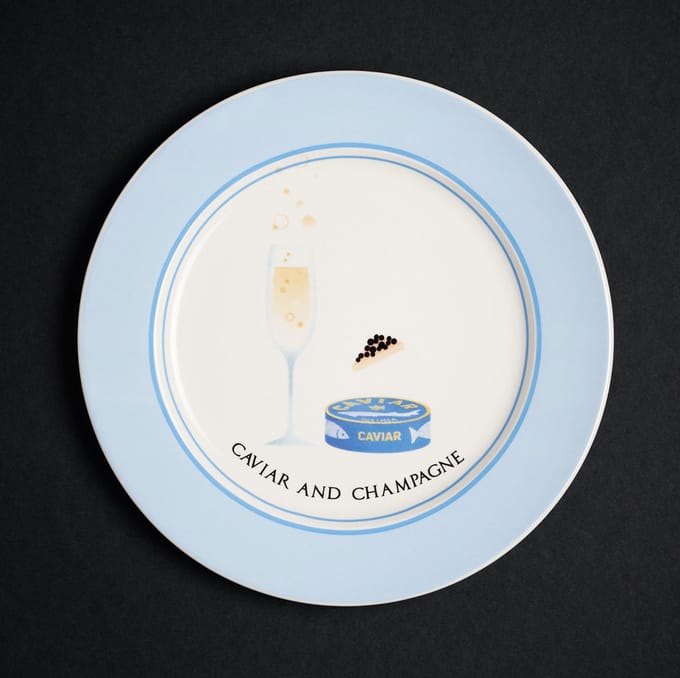 BLOGO Design Bone Collection HAPPY TABLE “CAVIAR” China Porselein Bord 20 cm