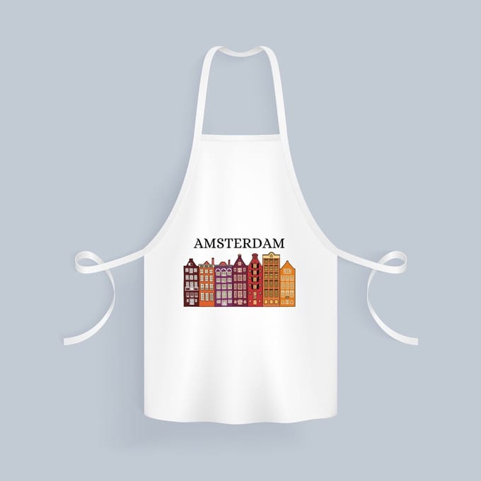 Akyol - amsterdam Keukenschort - Amsterdam - amsterdammers - de echte amsterdam liefhebbers - rijtjeshuizen - 82 bij 71 cm