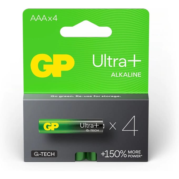 GP Ultra Plus Alkaline AAA Batterijen - 4 stuks Batterijen AAA