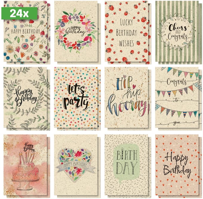 Verjaarsdagskaarten 'Happy Grassy Birthday'