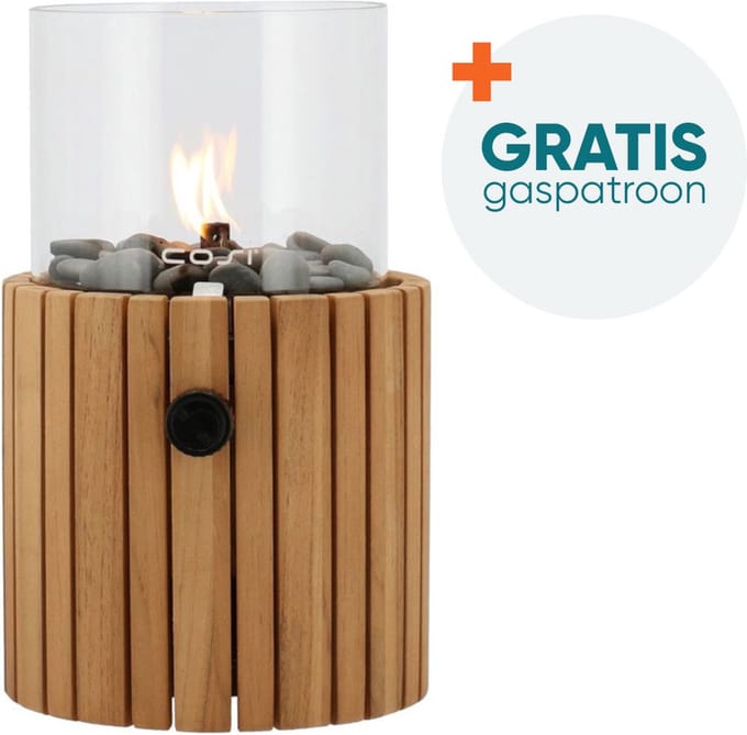 Cosiscoop Timber teak - gaslantaarn met gratis gaspatroon