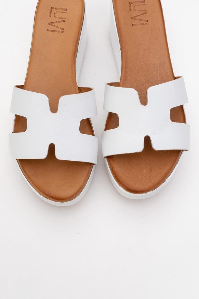 Lia Leer Platform Sandaal (Women)