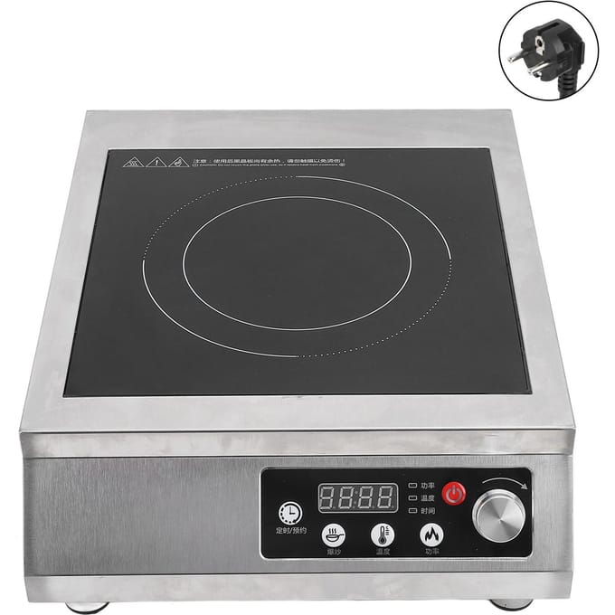 3500W Draagbare Inductiekookplaat Aanrechtbrander Inductiekookplaat met Hoekbedieningspaneel EU white