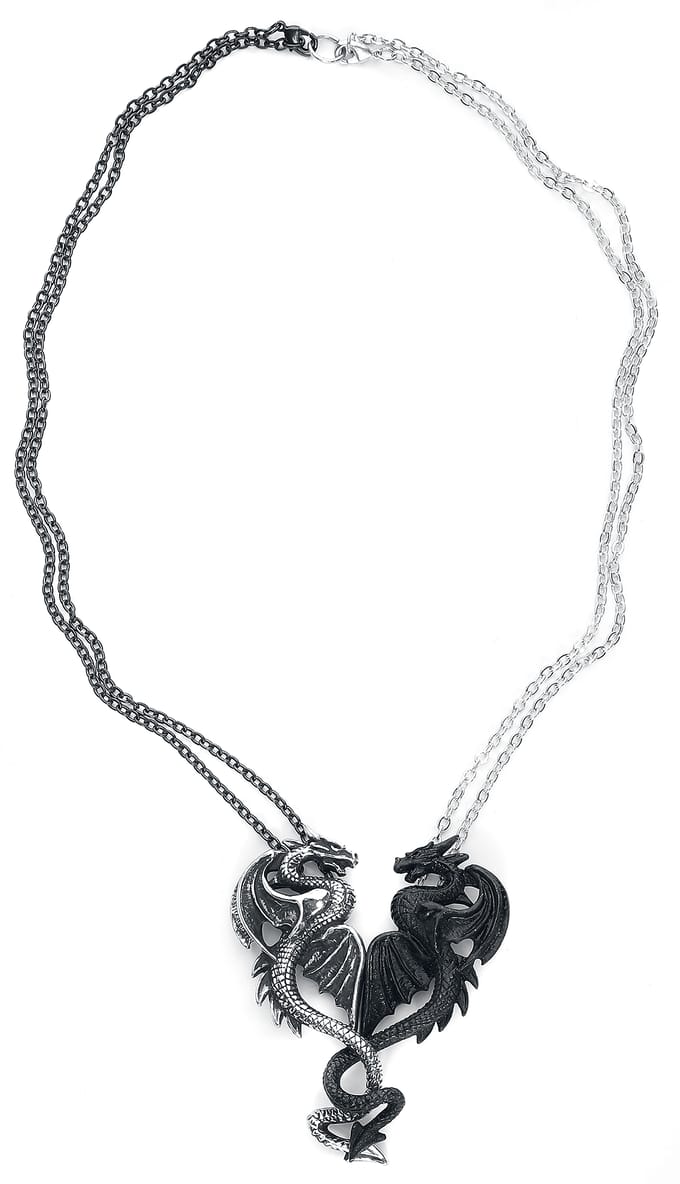Alchemy Gothic - Gothic Halsketting - Draconic Tryst - zwart-zilverkleurig