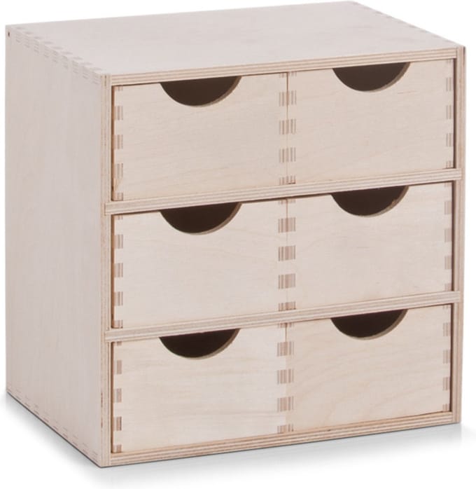 Zeller ladeblok bureau - 6 lades - 28 x 20 x 28 cm - hout