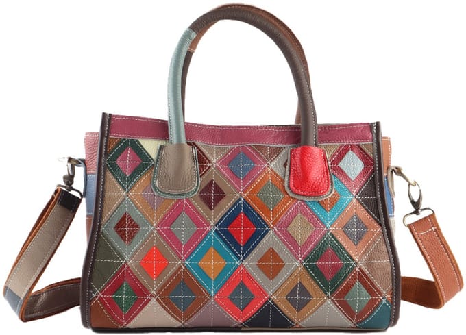 Giuliano lederen handtas Tilly - Multikleur - Uniek patroon - Dames