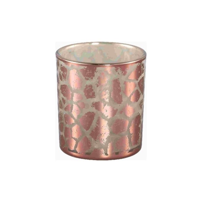PMTD Windlicht Desiree Giraffeprint Roze 8 Cm