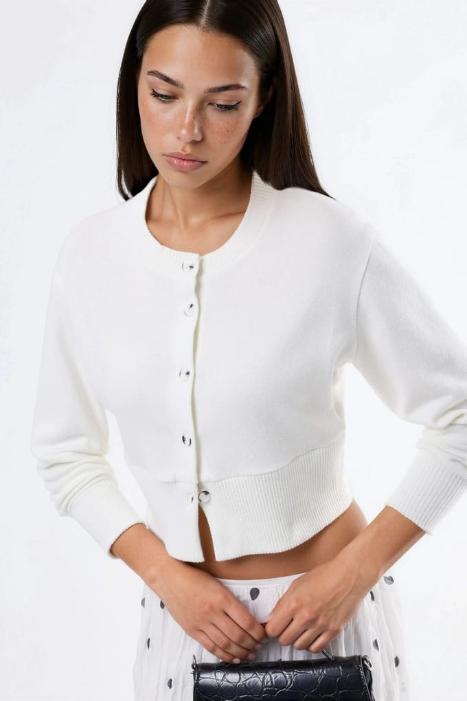 Casual Crew Neck Geknoopte Crop Jack