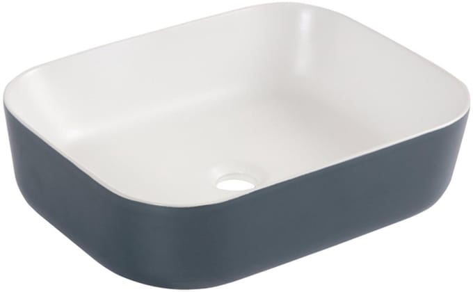 Differnz Waskom Zena - Keramiek - Rechthoek - Blauw/wit - 48x37,5x12,5cm