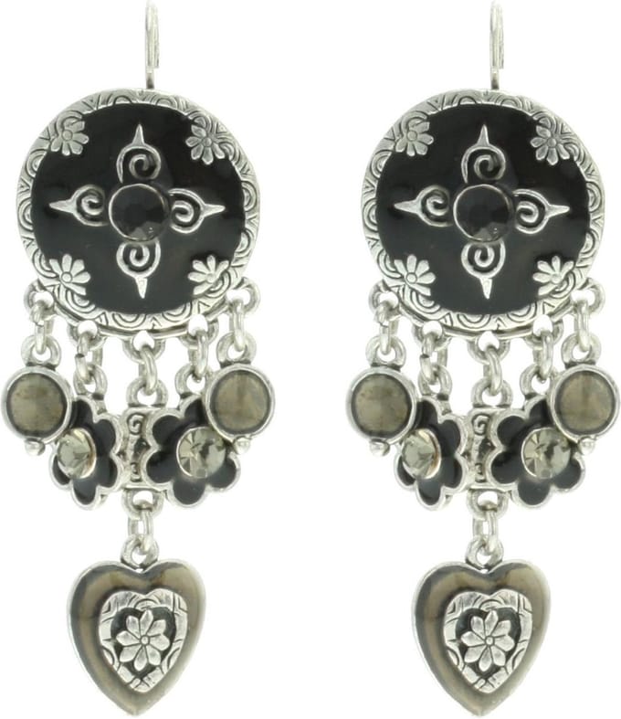 Behave - Oorhangers met bloem en hart - Boho romantische look