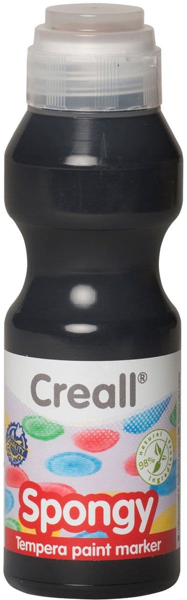 Creall verfstift zwart - Spongy 70ml ergonomisch kinderverf.