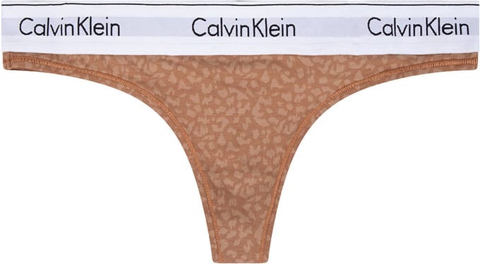 Calvin Klein - Tanga - Bruin - XS - Logo