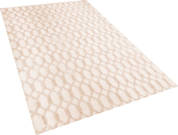 CIZRE - Laagpolig vloerkleed - Beige - 140 x 200 cm - Viscose