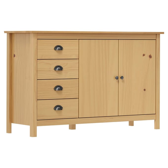 vidaXL - Dressoir - Hill - 130x40x80 - cm - massief - grenenhout - honingbruin