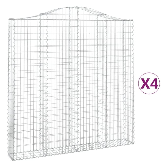 vidaXL Schanskorven 4 st gewelfd 200x30x200/220 cm ijzer
