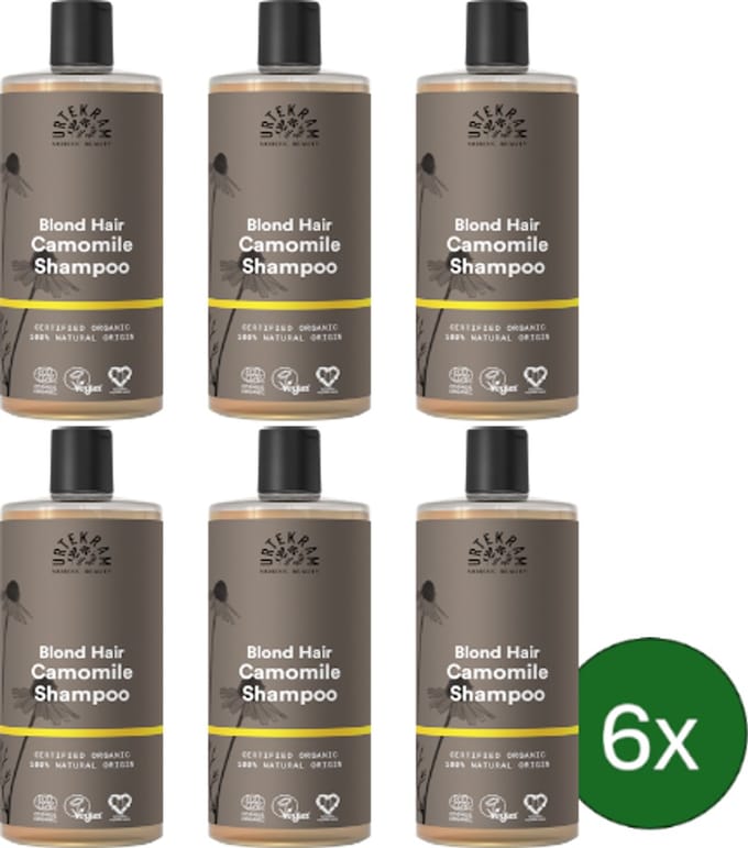 Urtekram Kamille Shampoo (Blond Haar) – 500 ml – Multipack met 6 stuks