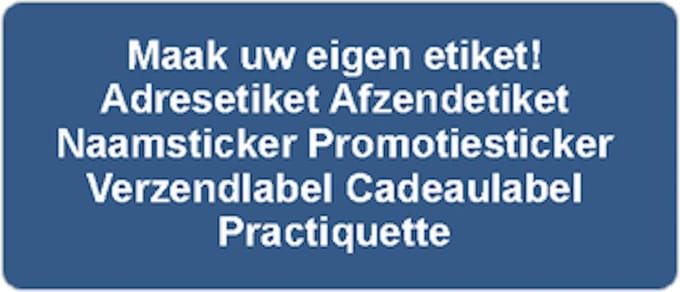 Verzendetiket - donker blauw - 250 stuks - 21x48mm - rechthoek - gepersonaliseerd - met eigen tekst