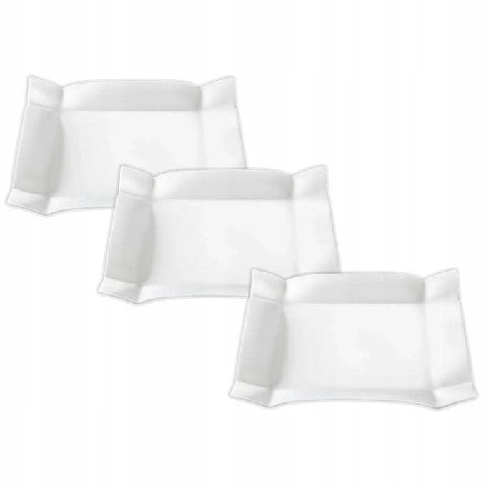 Wilmax Porseleinen Dessertborden Vierkant 20x20 cm - Set van 3