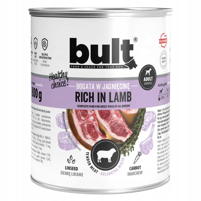 Bult Serie - Hondenvoer Blik - Lam - Nat - 24x800g