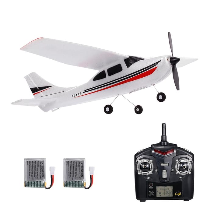 Wltoys F949S RC Vliegtuig 2.4G Vliegtuig RC Vliegtuig 3CH Afstandsbediening EPP Vliegtuig Miniatuurmodel 2 Batteries wit
