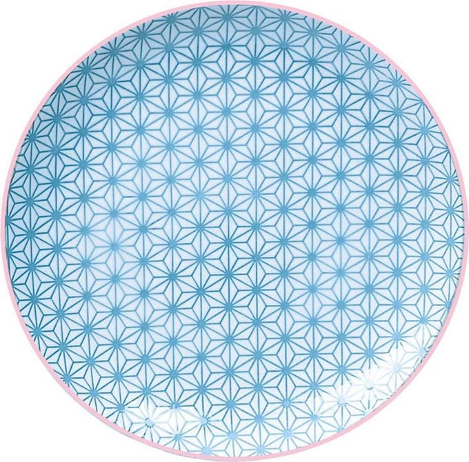 Tokyo Design Studio - Star/Wave Dinerbord - Lichtblauw/Roze - Ø 25,7 cm - Japans Servies