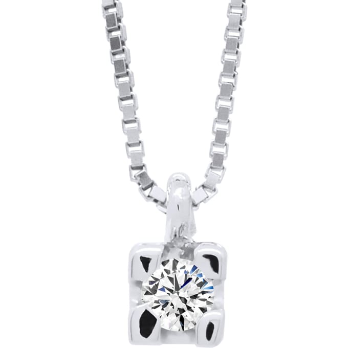 Ketting Diamond Solitaire 0030 Cts White Gold
